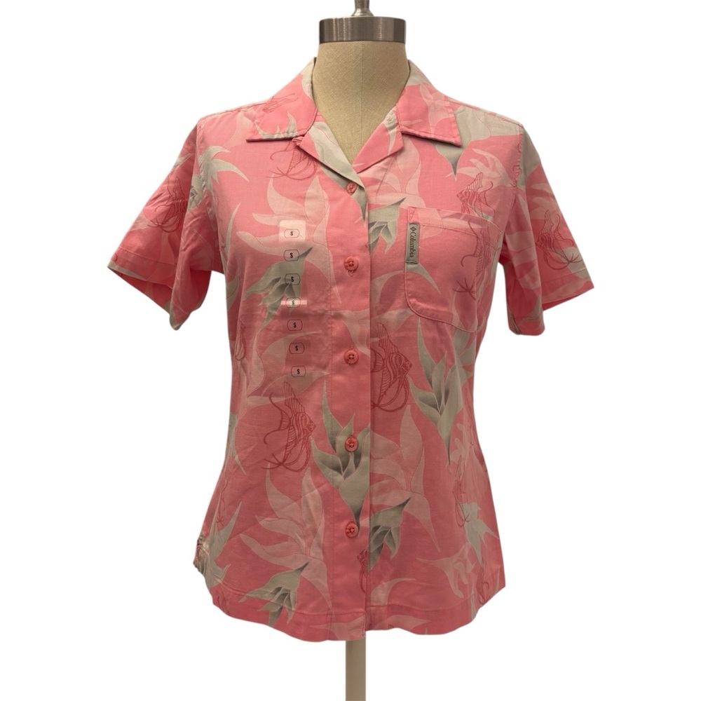 NWT Columbia  Angle Fish Blossom Hawaiian
Ocean Camp Shirt Womens Sm Set of 2